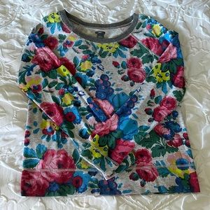Aerie Large floral crew neck sweatshirt EUC